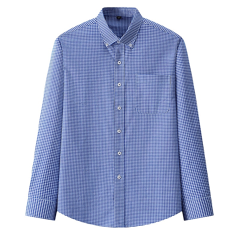 Herr Skjorta Button Down skjorta Icke-järnskjorta Oxford skjorta Pläd / Randig / Chevron Bröllop Kontor & Karriär Svart Rubinrött Blå Långärmad Tröjkrage Alla årstider Kläder Mönster 2025 - $31.99 –P4