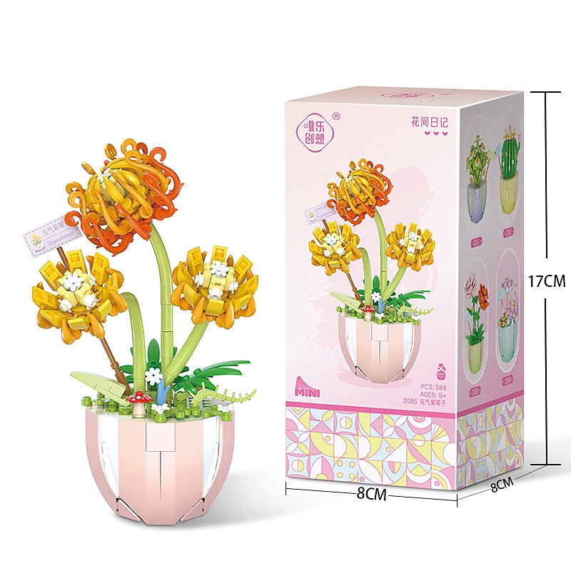 cadouri de ziua femeii compatibile cu asamblarea puzzle-urilor jucării blocuri de construcție cu particule mici flori carne plante în ghivece decorațiuni pentru buchet cadouri pentru fete cadouri de 2025 - $19.99 –P11