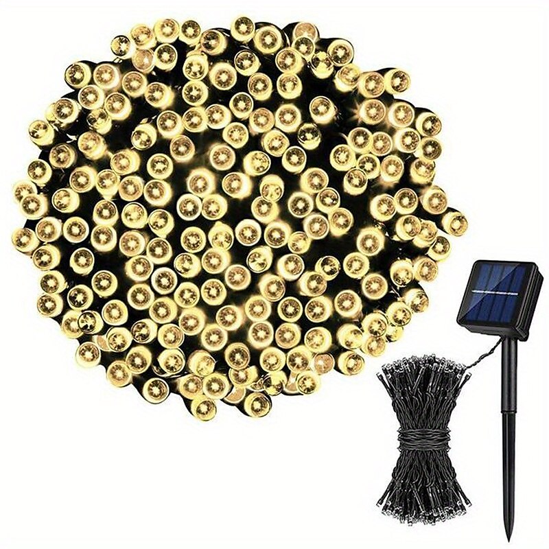 Solar Fairy Lights Outdoor Light Strings Waterproof 8 Modes 10m 100leds String Light Outdoor Lighting For Party Garden Christmas Outdoor New Year Holiday Decoration 2025 - $15.99 –P13