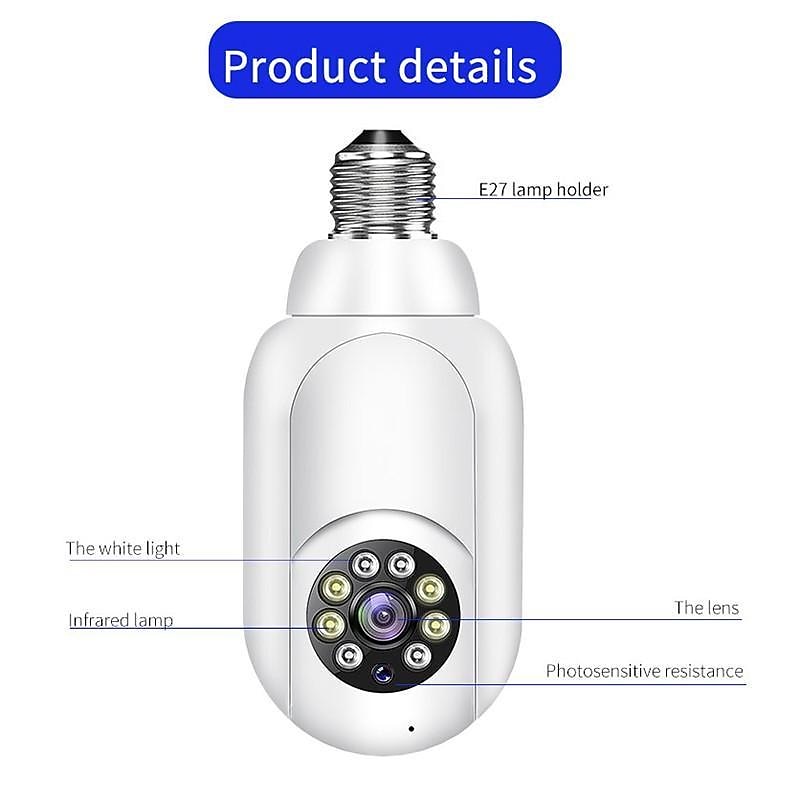 1080P/720P Wifi E27 Bulb Surveillance Camera Full Color Night Vision Motion Detection 4x Digital Zoom 2 Way Voice Indoor Baby Monitor Home Security Netcam 2025 - $34.99 –P20