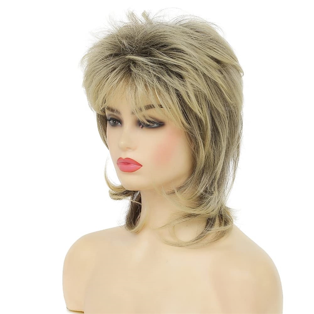 parrucca bionda mullet dai cloud per donna parrucca a strati ispida lunga fino alle spalle parrucche anni '70 e '80 parrucche cosplay parrucche per capelli giornalieri parrucca di carnevale del 2025 a $22.99 –P2