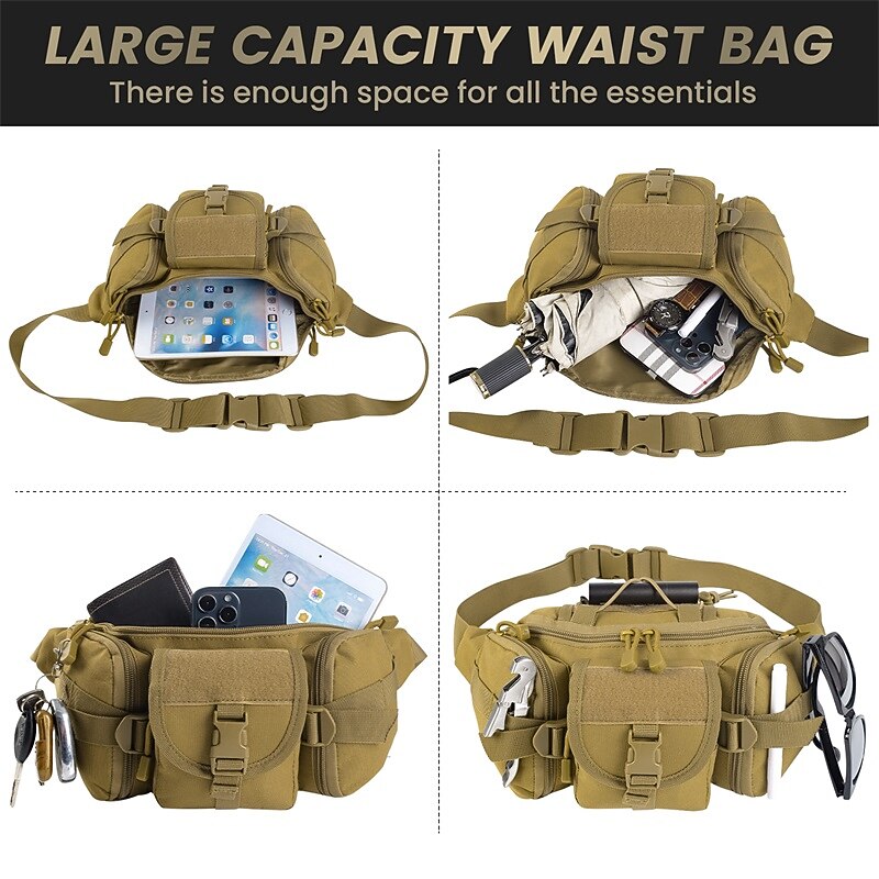 Waterproof Nylon Men Fanny Pack Tactical Military Army Waist Bag Hiking Outdoor Camping Shoulder Bum Belt Bum Sport Chest Bags 2026 - $16.99 –P3