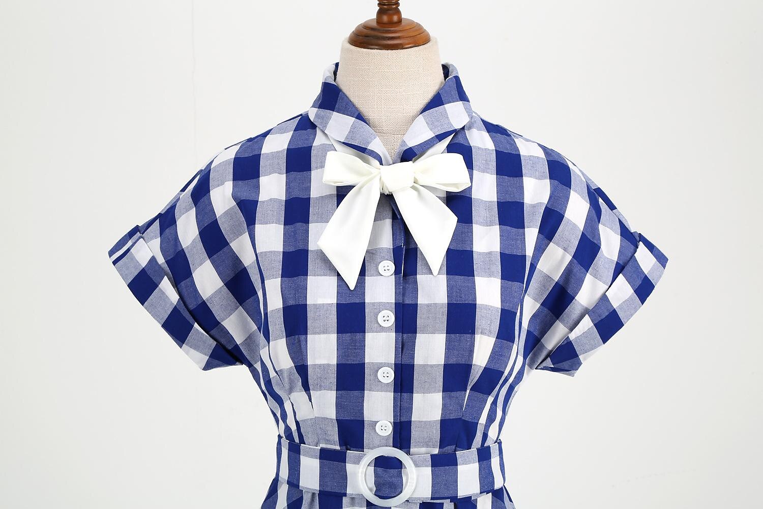 Přehoz Klasik Retro A-Line šaty Flare šaty Pléd Kostkovaný Vzor gingham Dámské Dívčí Karneval Plesová maškaráda Dovolená Na den Čajový dýchánek Dospělé Šaty Šaty pro návrat domů Jaro léto 2025 - $37.99 –P14
