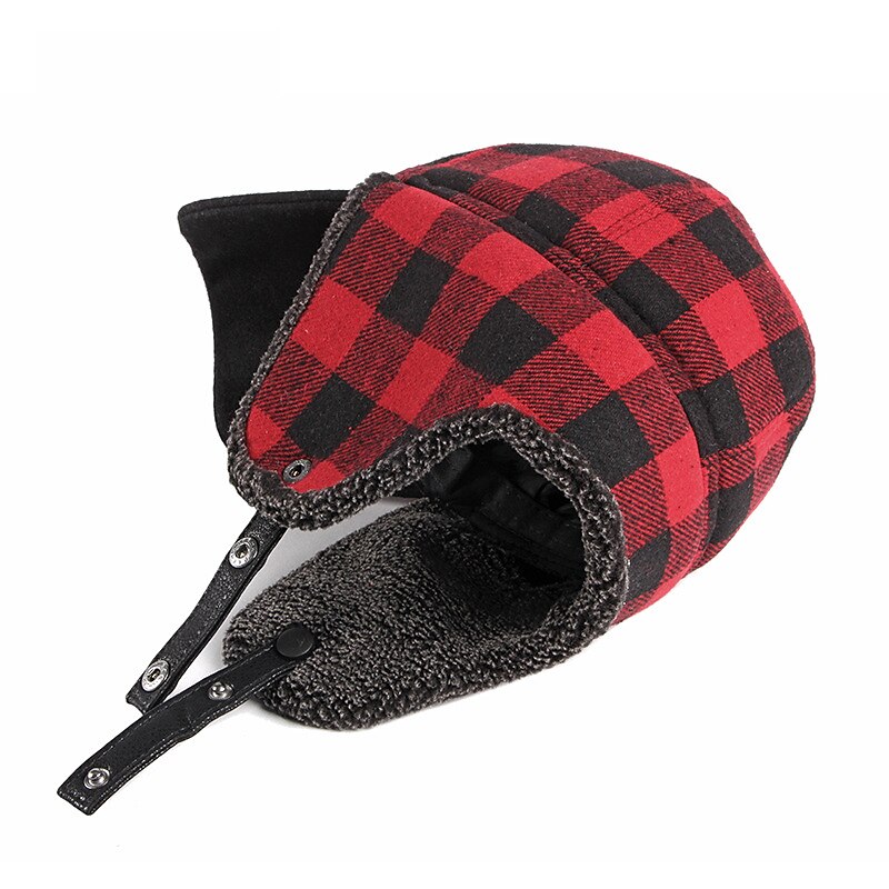 Winter Warm Bomber Hats Striped Fur Caps Men Women Russian Trapper