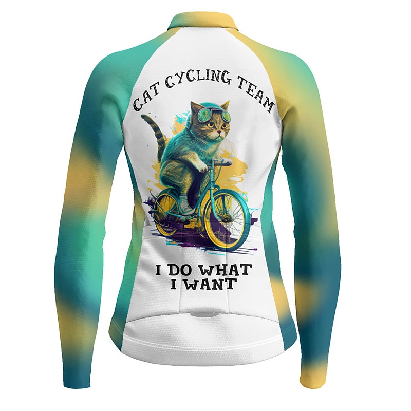 Dam Cykeltröja Grafisk Långärmad Cykel Tröja Överdelar med 3 bakfickor Bergscykling Vägcykling Snabb tork Reflexremsa Bakficka Fuktabsorberande sporter Violett Rosa Blå Kläder 2025 - $32.99 –P7