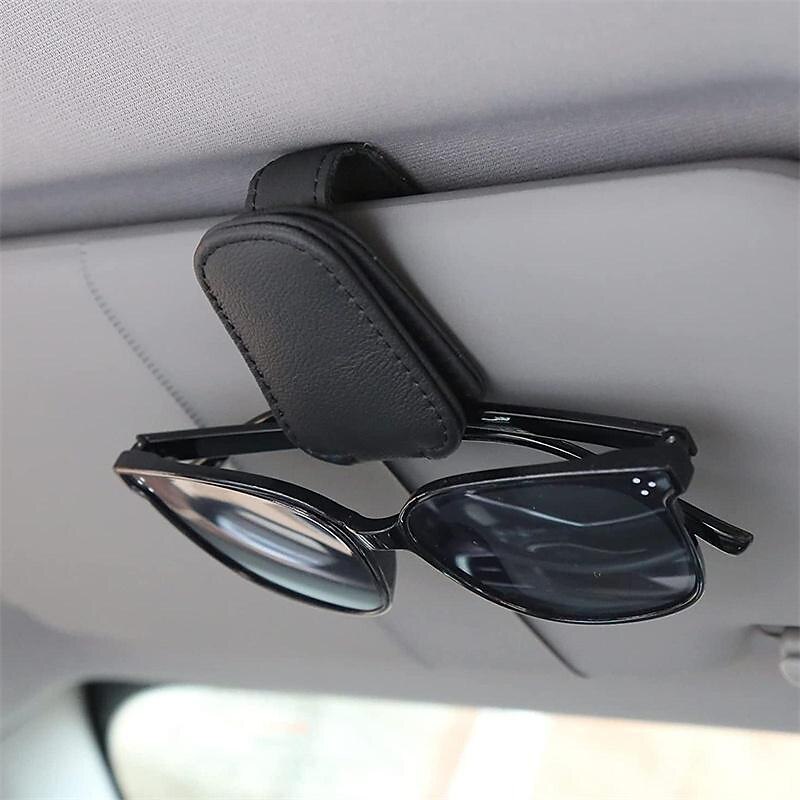hängande skyddande bilglasögonhållare stark magnet glasögonklämma PU läder solskydd platsbesparande universella biltillbehör 2025 - $13.99 –P9