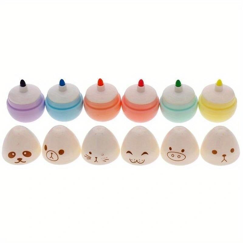6 stks/partij capsules highlighter vitamine pil highlight marker kleur pennen tekening spot liner briefpapier kantoor schoolbenodigdheden 2025 - $9.49 –P4