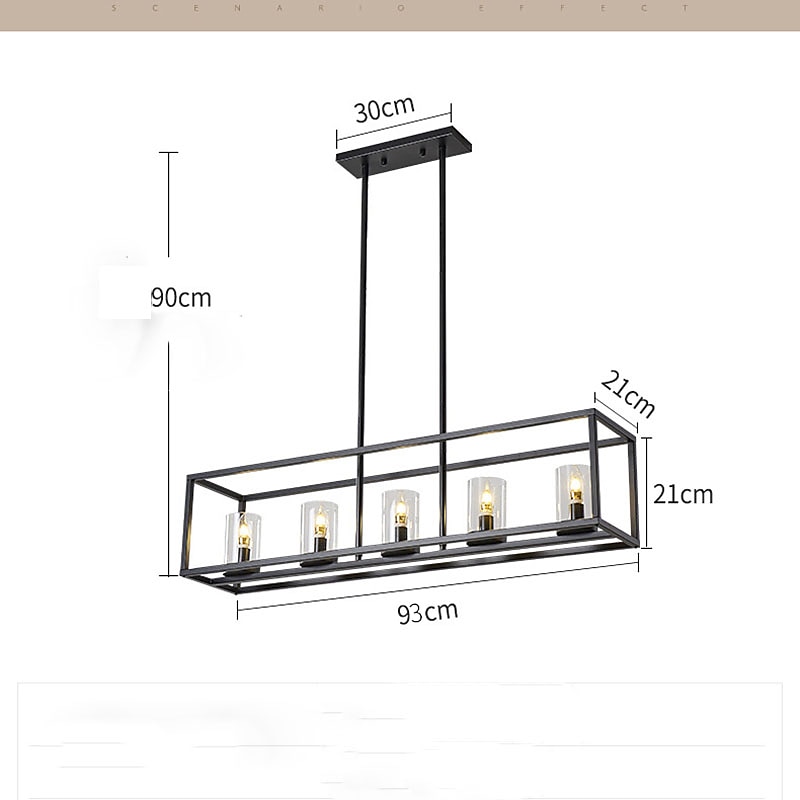 ثريا مستطيلة للمزرعة بتصميم بطانة 5-Light لتركيبات إضاءة غرفة الطعام فوق الطاولة Verona 5-Light تركيبات إضاءة ثريا خطية حديثة أضواء جزيرة لإضاءة المطبخ 110-265 فولت 2025 - $326.69 –P4