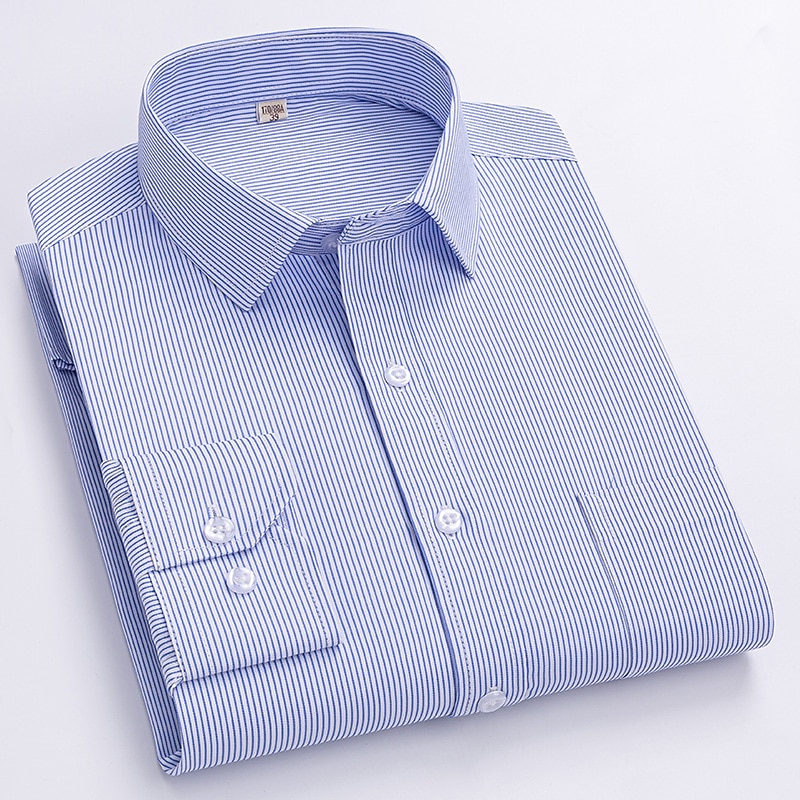 Dress Shirt Striped Shirt Work Shirt Non Iron Shirt Stripes and Plaid Wedding Office & Career Black White Dark Navy Navy Blue Long Sleeve Turndown All Seasons Clothing Apparel 2026 - $31.99 –P9