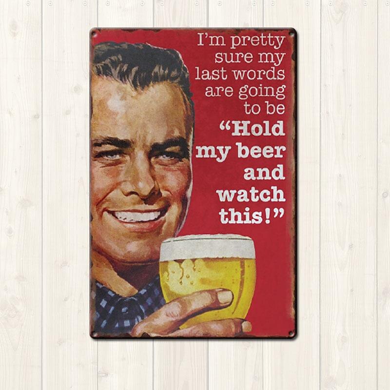1pc Retro Metal Tin Sign Beer Tin Sign Vintage Bar Club Signs Wall Decor, Painting Wall Hanging for Home Decor Wall Art Metal Tin Sign 20x30cm/8''x12'' 2025 - $10.49 –P5