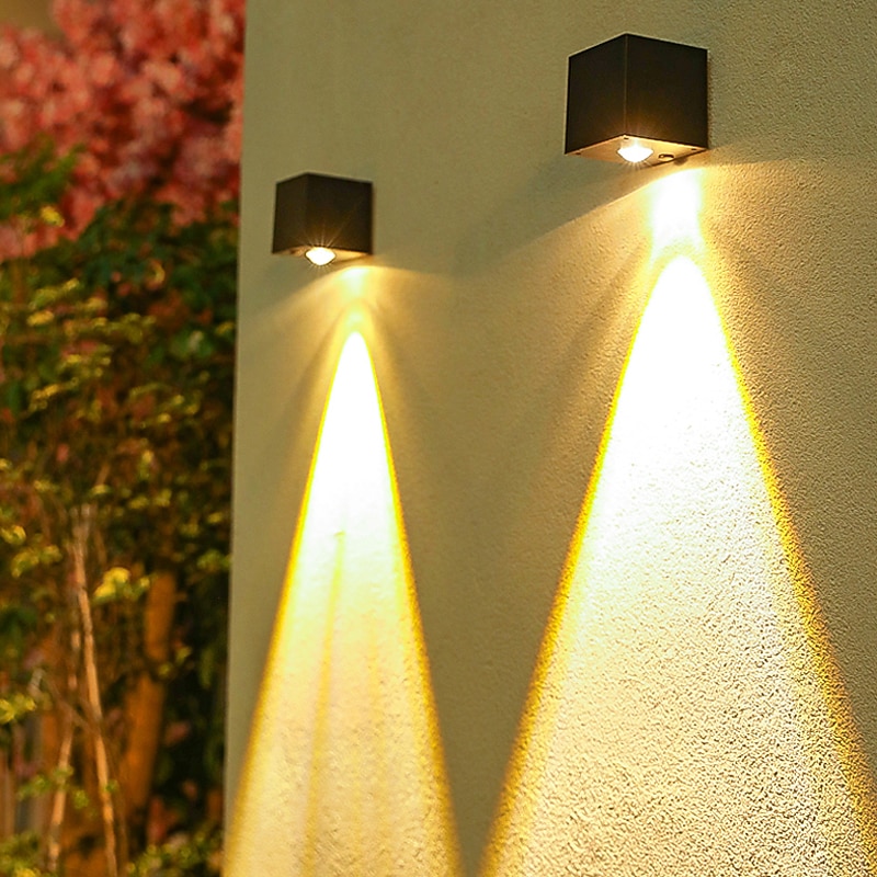 Luz solar de pared para patio exterior, lámpara de jardín impermeable, iluminación de valla de pared, luz de decoración para el hogar, balcón, terraza, luz de ambiente, luz de lavado de pared 2026 - $28.99 –P4