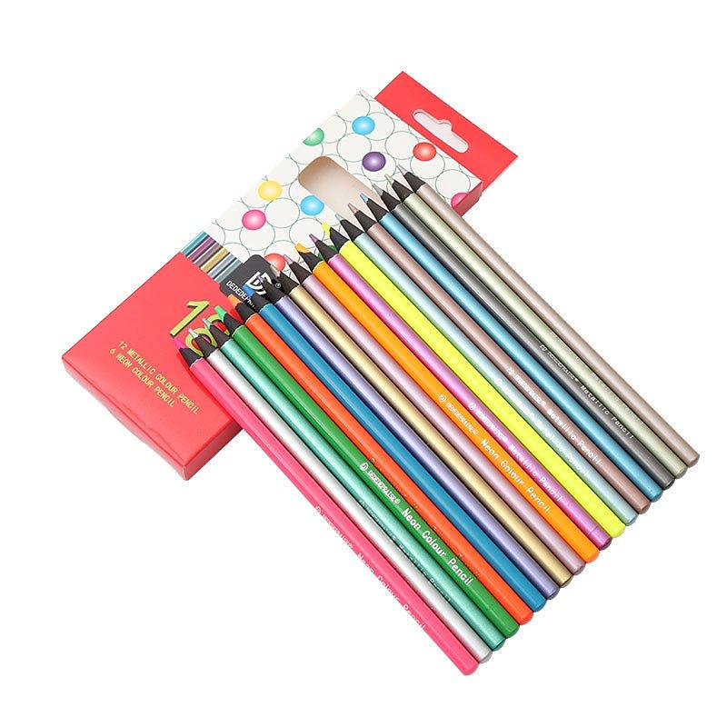 18 colores lápices metálicos lápices de colores dibujo lápices de colores suministros de arte 2025 - $25.99 –P5