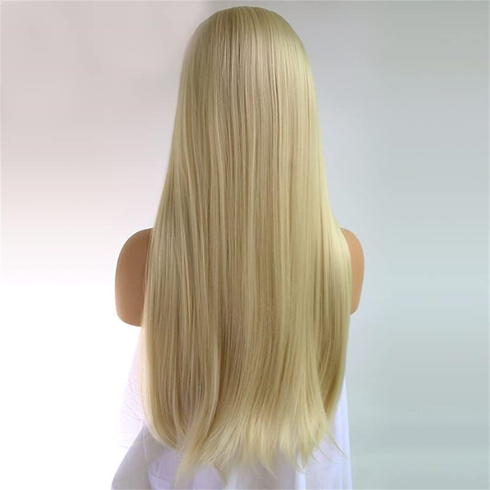 parrucca bionda lunga con frangia parrucca lunga e liscia per donna ragazza cosplay parrucca sostitutiva dei capelli resistente al calore parrucche sintetiche per uso quotidiano festa di carnevale del 2025 a $17.49 –P13