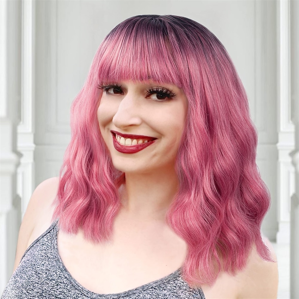 Perucas Laranja Vermelha para Mulheres Curta Ondulada Bob com Franja Peruca Cacheada Ruiva Comprimento até o Ombro Cabelo Vermelho Cobre 14 Polegadas Peruca Sintética Colorida para Cosplay Uso Diário de 2025 por $22.99 –P3