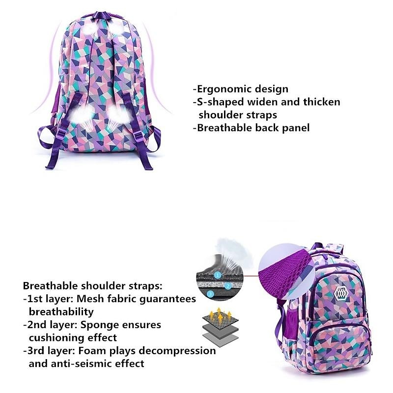 School Backpack Bookbag Multicolor for Student Boys Girls Multi-function Wear-Resistant Large Capacity Nylon School Bag Back Pack Satchel 21.5 inch 2026 - $33.99 –P7