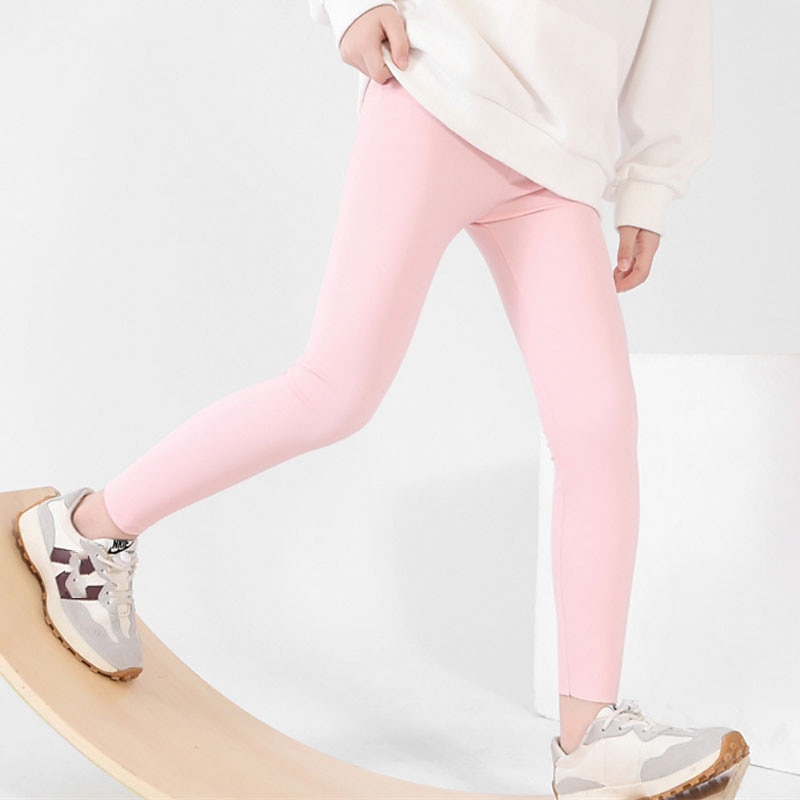 Niños Chica Polainas Color sólido Activo Entrenamiento 7-13 años Primavera Negro Blanco Rosa 2026 - $11.99 –P7
