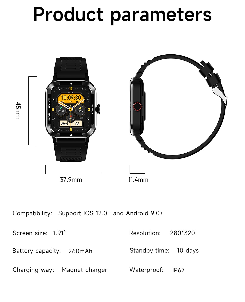 iMosi Blood Sugar Smart Watch 1.91 inch Smartwatch Fitness Running Watch Bluetooth Pedometer Call Reminder Activity Tracker Compatible with Android iOS Women Men Hands-Free Calls Waterproof 2025 - $41.99 –P16