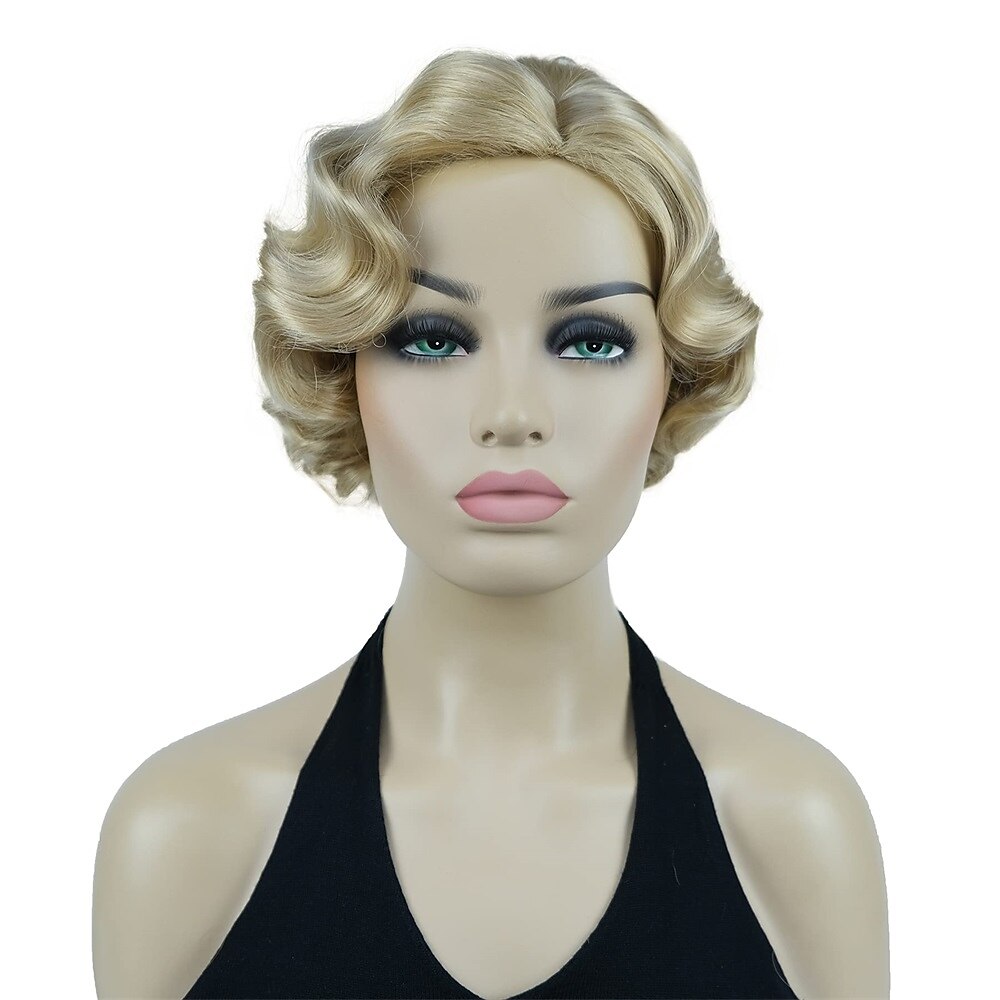 Parrucca Vintage Festa Cosplay Leggera Butterscotch Capelli Corti Ondulati Flapper Accessorio Parrucca Halloween del 2025 a $19.49 –P1