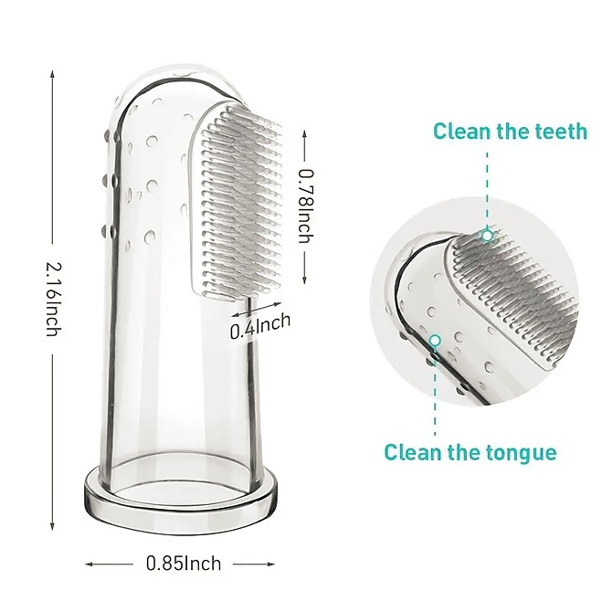 3 brosses à dents pour chien & chat chien brosse à dents du bout des doigts brosse à doigts pour animaux de compagnie nettoyage des dents de 2025 ? $12.49 –P1