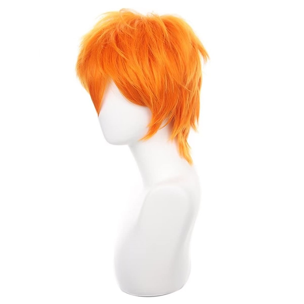 parrucca cosplay verde corta, ispida, soffice, resistente al calore, a strati, capelli sintetici, uomo e donna, parrucca per festa di carnevale del 2026 a $13.99 –P10