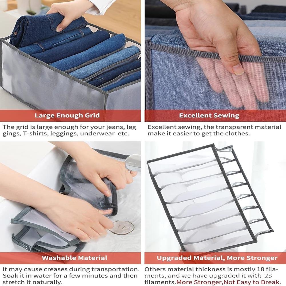 1pc Wardrobe Clothes Organizer, Visible Foldable Closet Organizers, Compartment Storage Box with Mesh Separation, Washable Drawer Dividers Organizers (Bra/Panties/Socks/Pants/T-Shirt/Legging) 2025 - $4.99 –P6