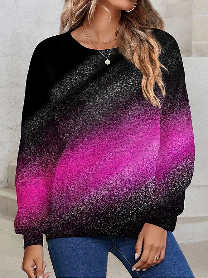 dámská mikina pulovr polyester color block street casual sportovní basic neon & světlý top s kulatým výstřihem, dlouhým rukávem, mikroelastický pad & zimní comfrt prodyšná měkká tkanina 2025 - $27.99 –P4