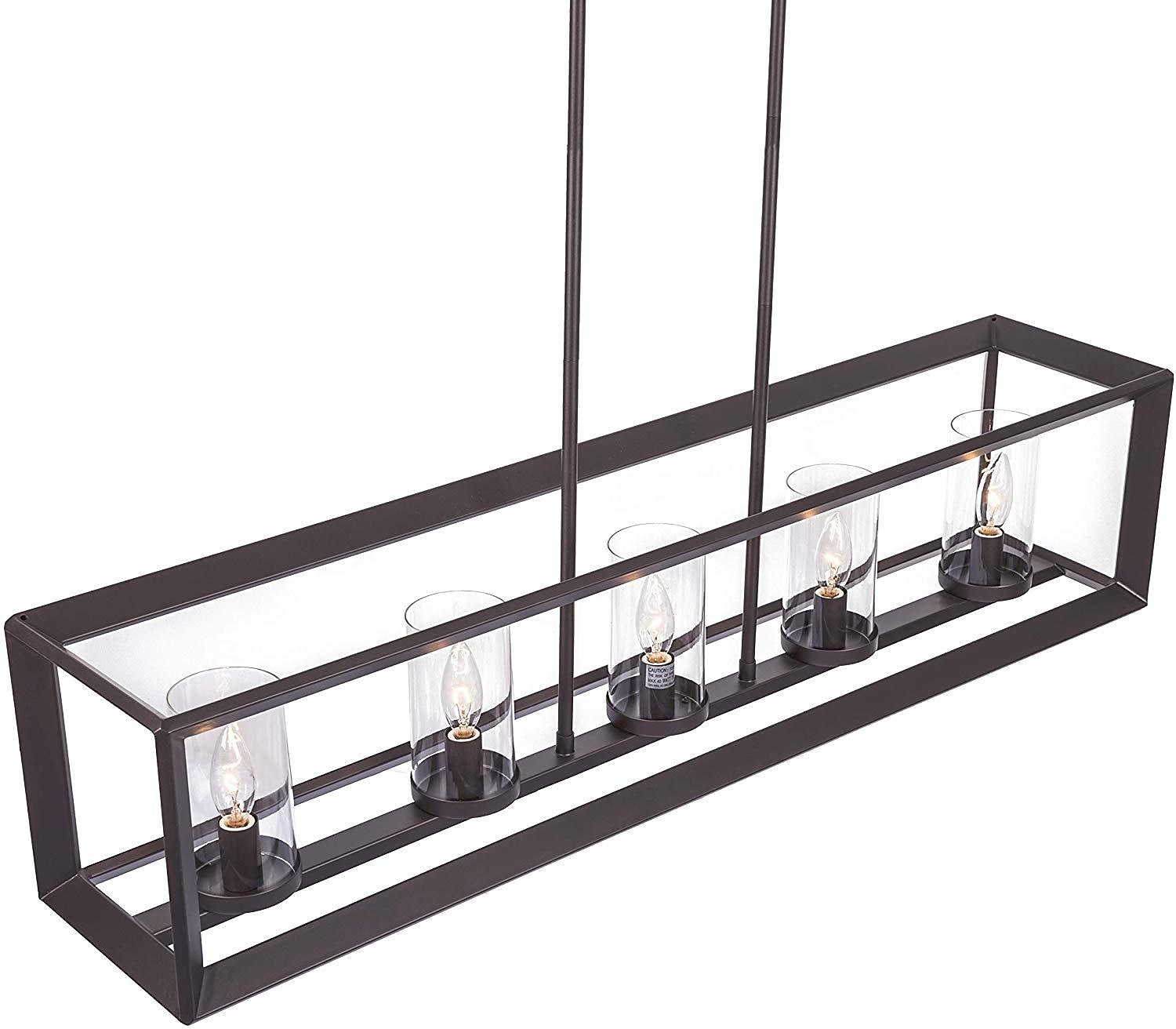 ثريا مستطيلة للمزرعة بتصميم بطانة 5-Light لتركيبات إضاءة غرفة الطعام فوق الطاولة Verona 5-Light تركيبات إضاءة ثريا خطية حديثة أضواء جزيرة لإضاءة المطبخ 110-265 فولت 2025 - $326.69 –P2