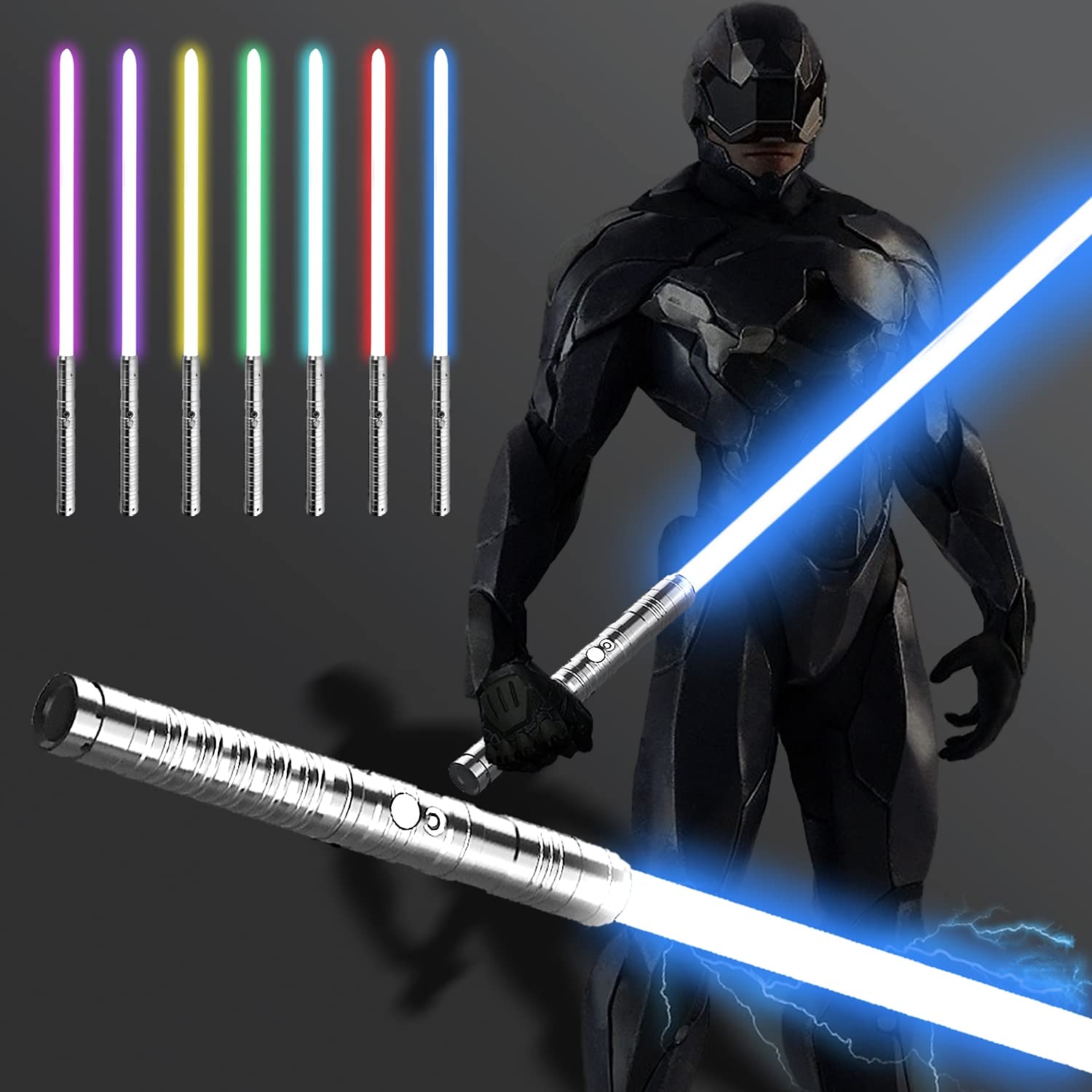 1db világító játékok rgb14 szín fém markolat 3 hangmód újratölthető erő fx nehéz párbaj könnyű játékkészlet cosplay gyerekek felnőttek halloween 2025 - $66.99 –P3