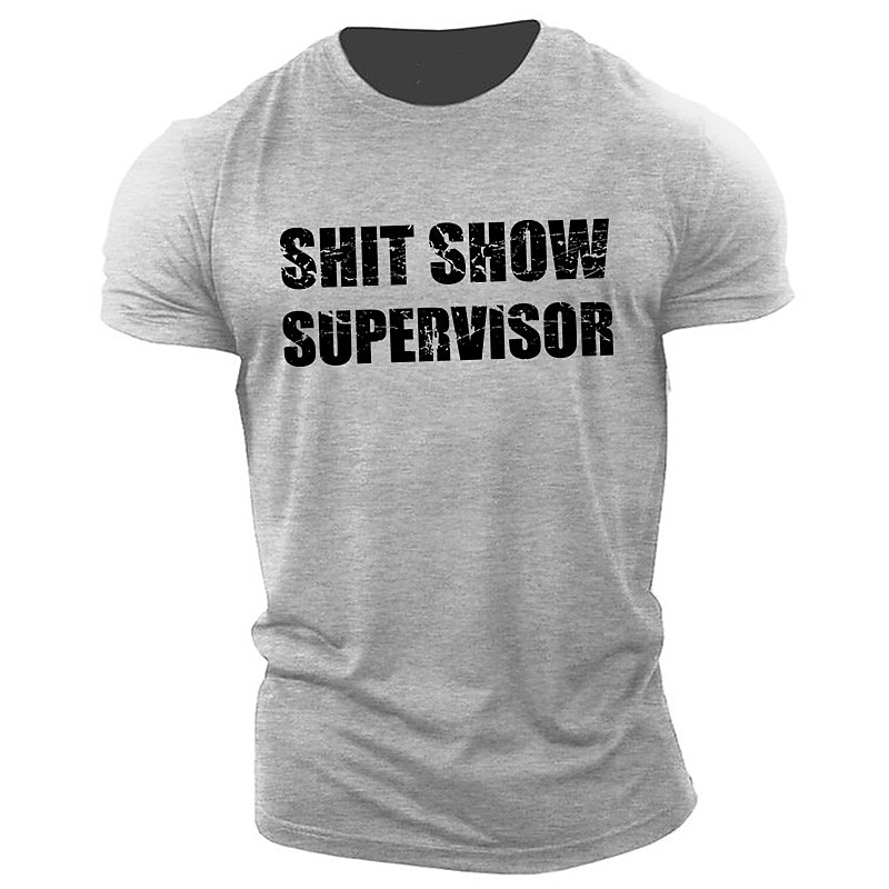 Herr Bokstav Grafiska tryck T-shirt Grafiska utslagsplatser 100 % bomull Kortärmad Grafisk Skjorta Heather Grey Svart Himmelsblå Bekväm t-shirt Utomhus Gata Modedesignerkläder 2025 - $15.99 –P7