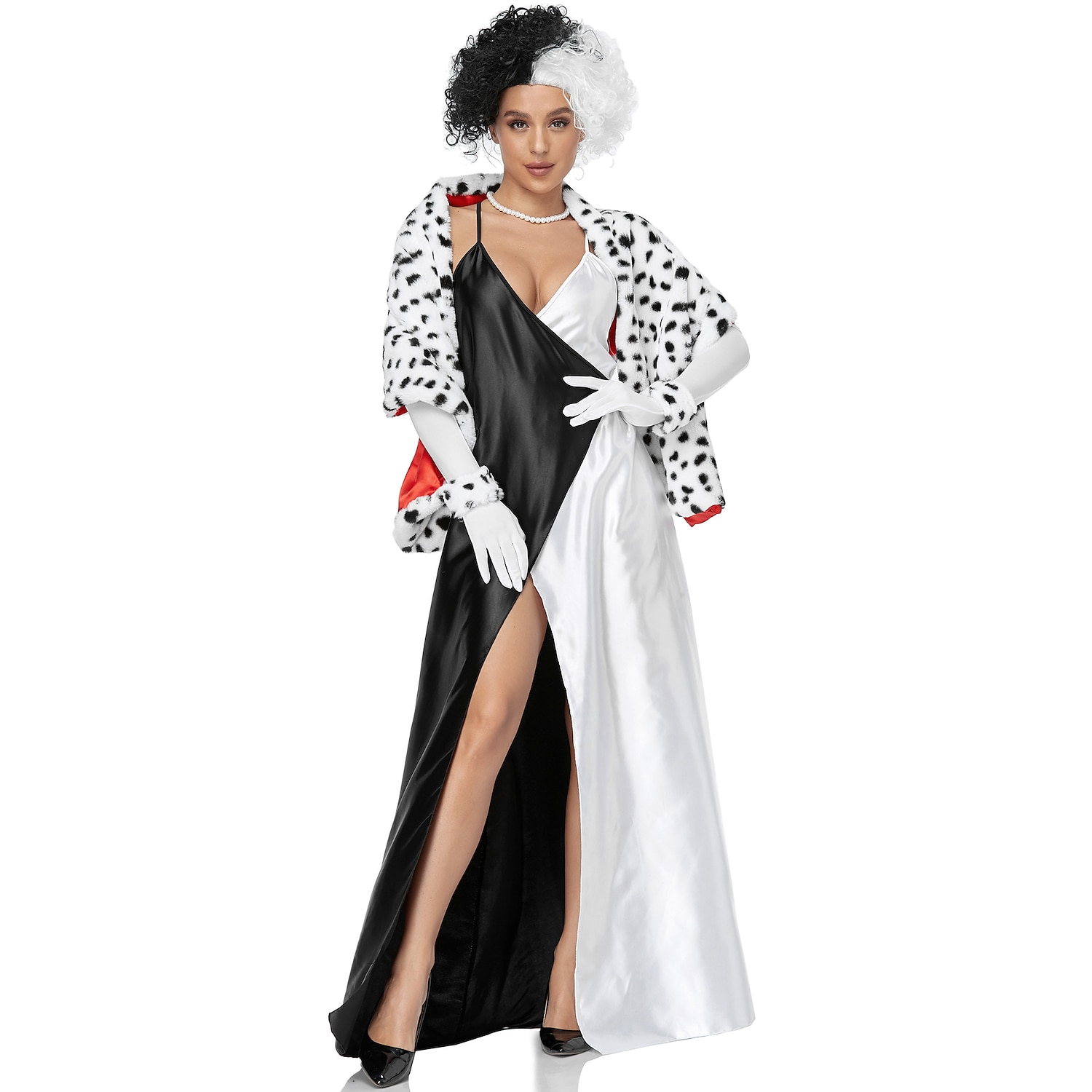 Sto a jeden dalmatin Cruella de Vil Šaty Cosplay Paruky Maškarní Cosplay kostým Sexy kostým Filmové kostýmy for Dámské Dospělé Plesová maškaráda 2025 - $26.99 –P5