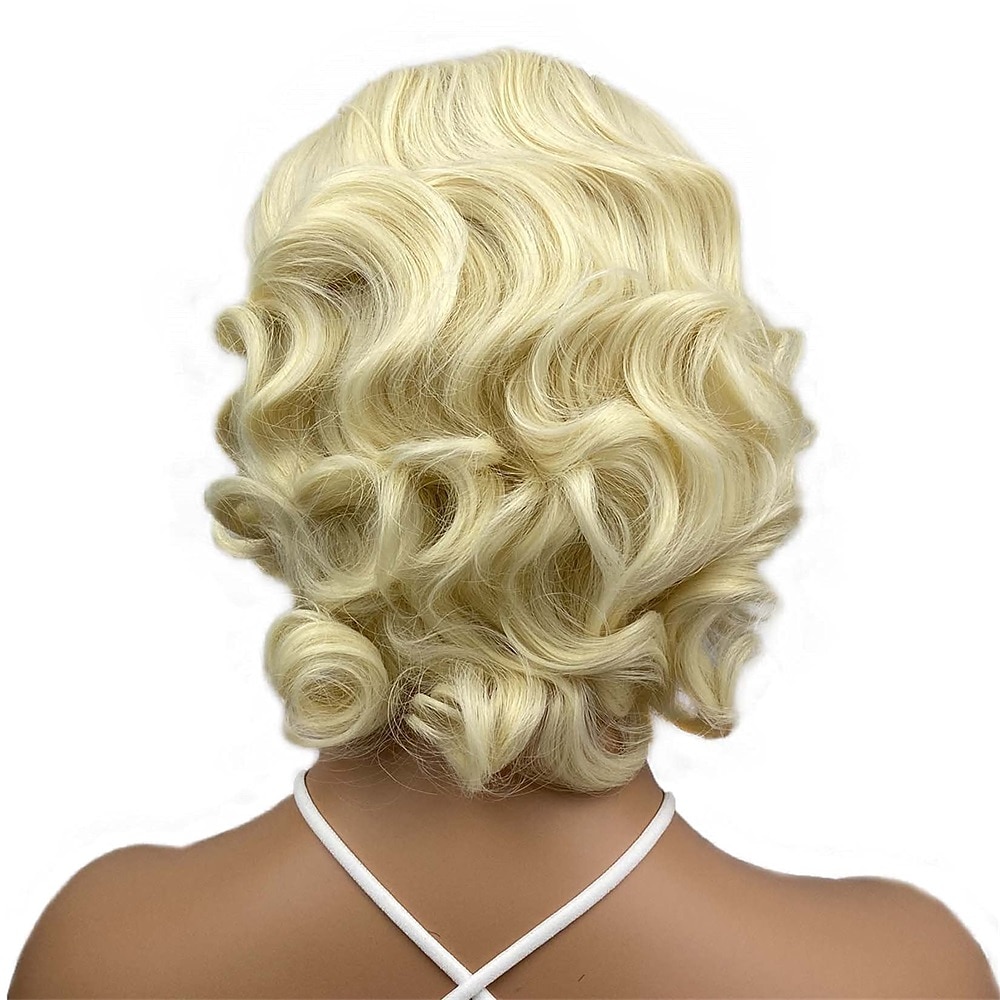 Vinger Golf Perzik Synthetisch Haar voor Vrouwen 1920s Vintage Cosplay Carnaval Feest Dagelijks Gewone Draag Korte Krullende Perzik Halloween Perziken 2025 - $19.99 –P4