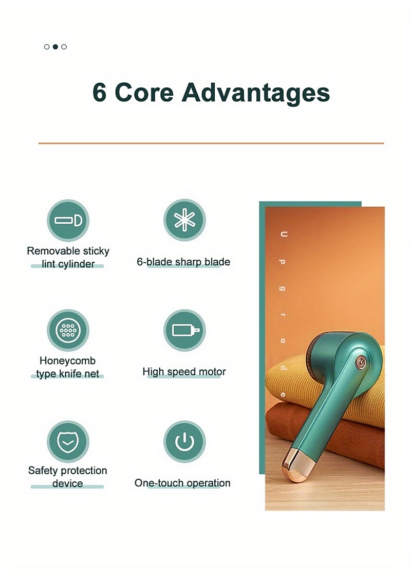 Fabric Sweater Shavers To Remove Pilling Electric Lint Remover Rechargeable With 6-Leaf Blades And Lint Rollers USB Fabric Shaver Fuzz Remover Fabric Pill Shaver For Sweater Couch Clothes Carpet 2025 - $23.99 –P4