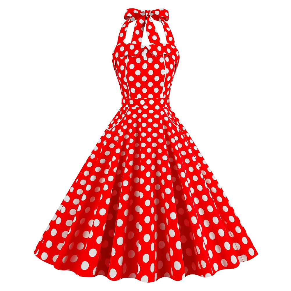 Retró 1950-es Rockabilly A-Line ruha Swing ruha Pánt Pöttyös Női Álarcos mulatság Alkalmi / Napi Lánybúcsú Felnőttek Ruha Hazatérő ruhák Tavaszi nyár 2025 - $38.99 –P20