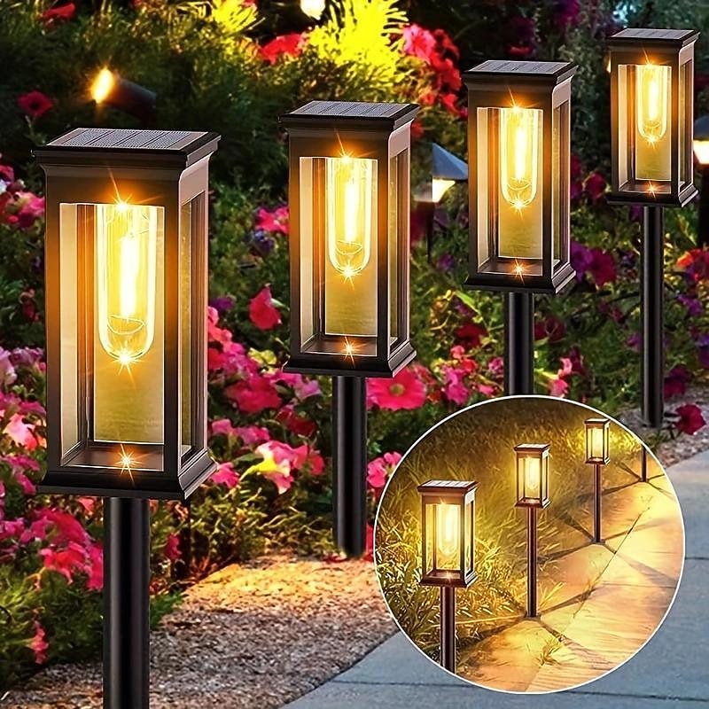 Solar-Wegeleuchten, wasserdichte IP65-Solar-Gartenleuchten mit automatischem Ein- und Ausschalten für Gehwege, Höfe und Landschaftsdekoration 2026 - $18.99 –P4