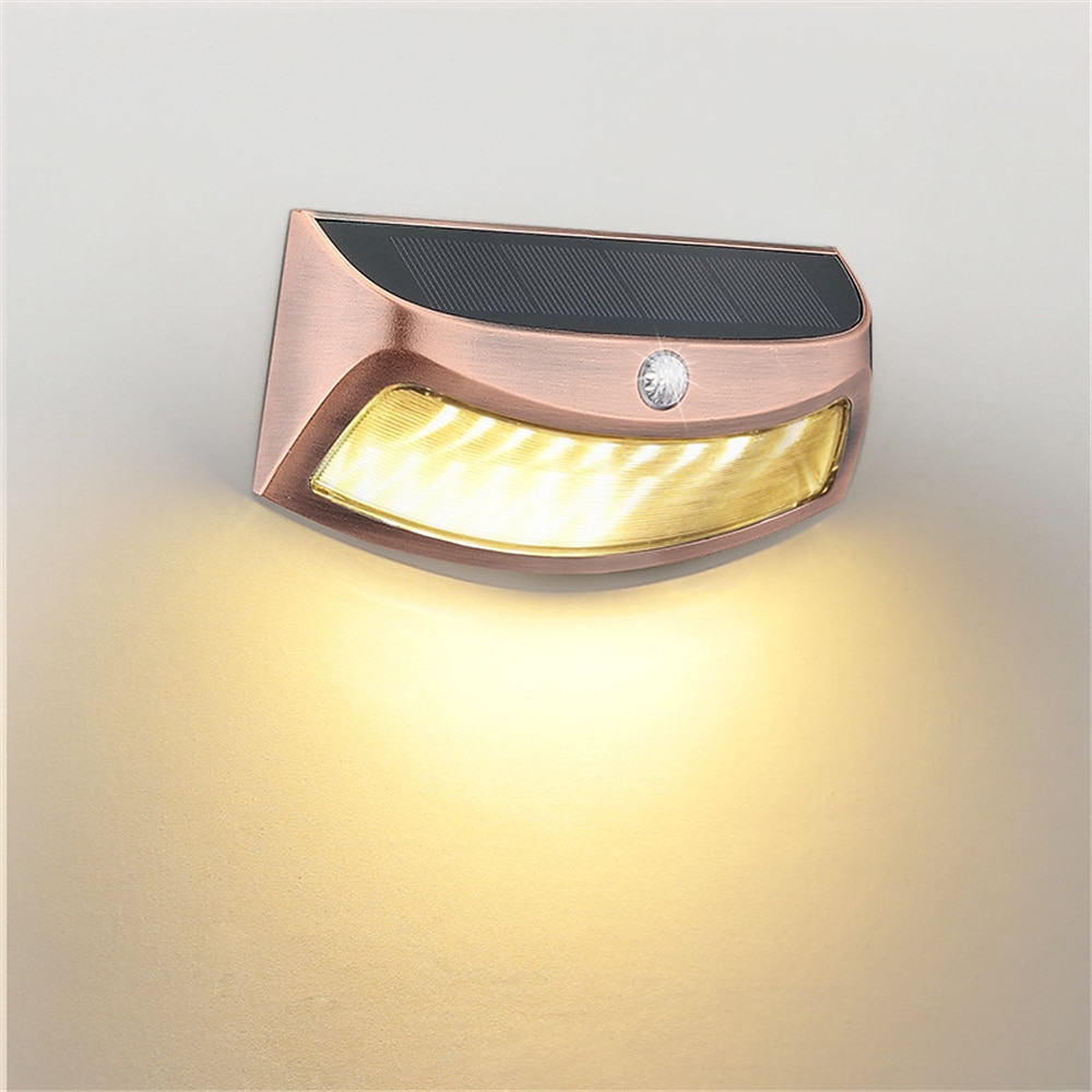 solcellevegglys led gjerdelys utendørs vanntett ip65 solcellelys dekor for bakgård terrasse trinn vegg hage hage 2026 - $33.99 –P4