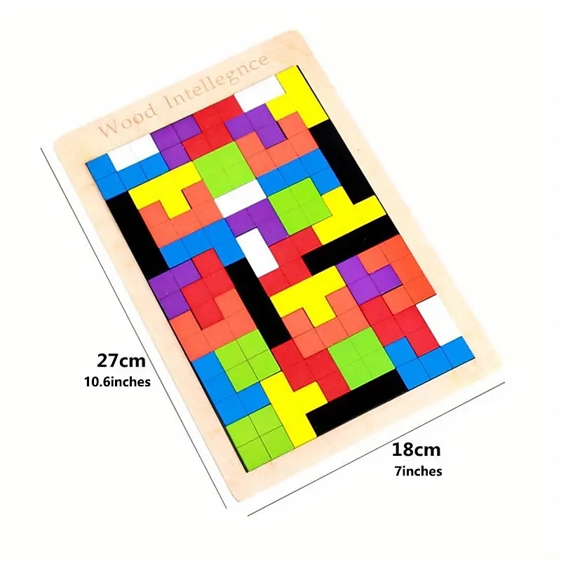 Colorful 3D Wooden Blocks Puzzle Brain Training Montessori Educational Toy For Kids To Improve Intelligence & Creativity 2025 - $20.99 –P6