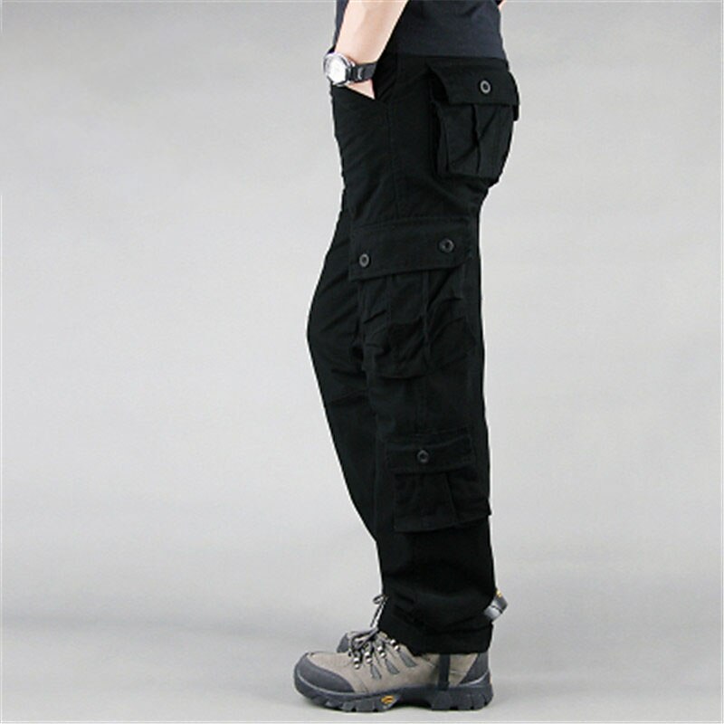 Pantalon Cargo Homme – 8 Poches, Coton Confortable – Randonnée, Décontracté, Tendance – Taille M
