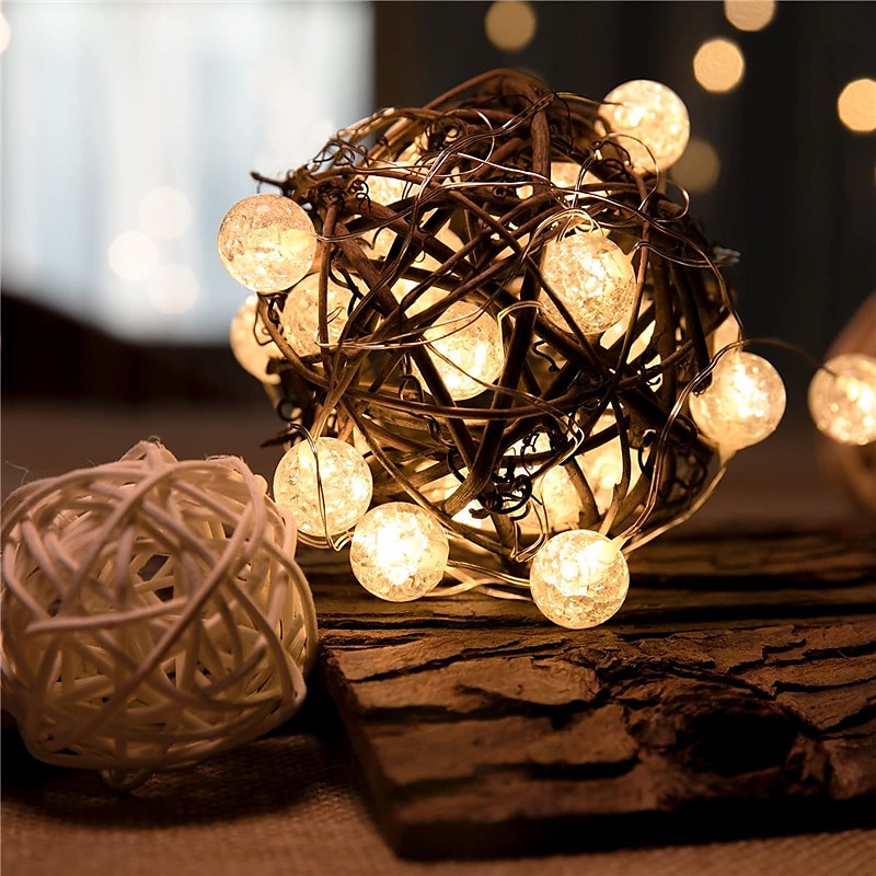 led crystal clear ball string luce fata flessibile luci ghirlanda 1m 3m 30leds per la festa di nozze albero di natale decorazioni per le vacanze illuminazione del 2025 a $8.49 –P7