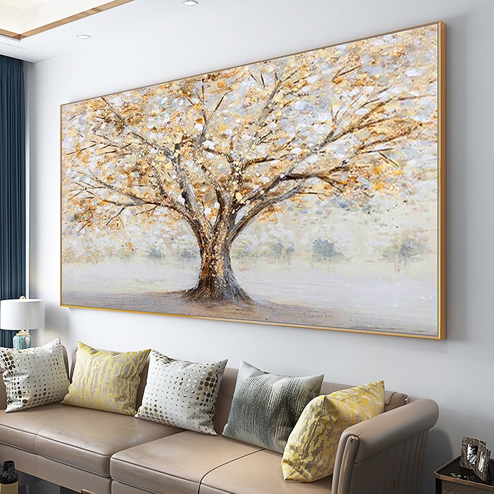 Mintura main arbre doré paysage peintures à l'huile sur toile mur art décoration moderne abstrait photos pour la décoration intérieure roulé sans cadre non étiré peinture de 2025 ? $61.99 –P2