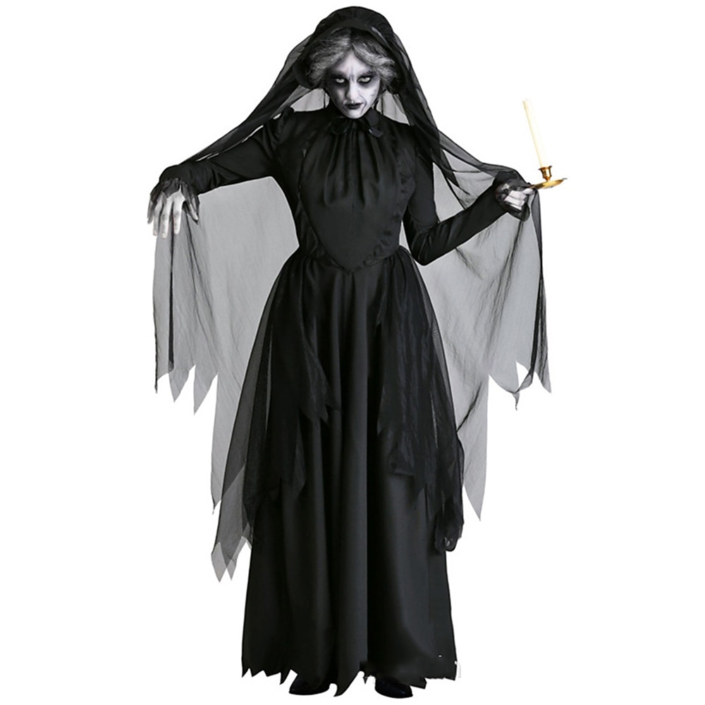  Sriper Women's Masquerade Ghost Bride Cosplay Outfit Halloween  Vampire Costume Party Night Club Dresses with Capes Glove Pant : Clothing
