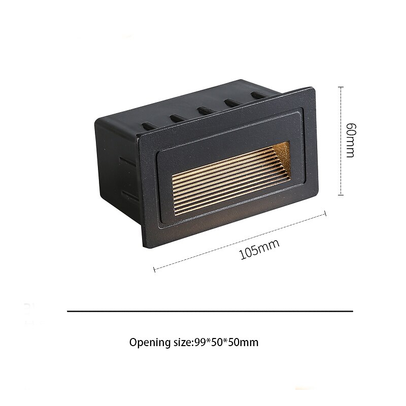 luci per gradini luci per scale a led per interni bianco caldo/bianco 3000k/6000k luci impermeabili ip65 per gradini, nero 110-240 v del 2025 a $16.49 –P3