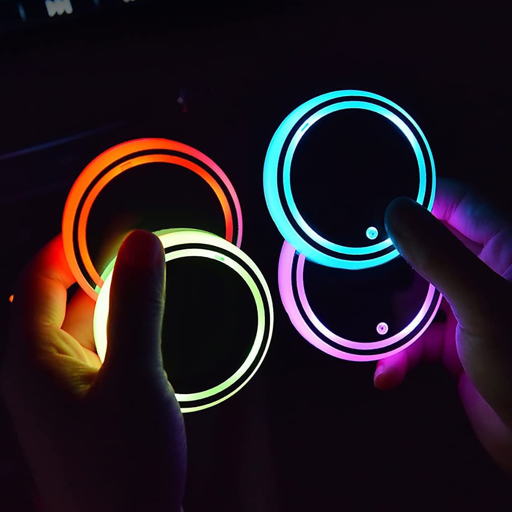 Smart Luminous Water Coaster LED Car Cup Holder Lights 7 Colors Changing USB Charging Mat Waterproof Cup Pad Interior Atmosphere Lamp Decoration Light for Oktoberfest Car Accessories 1pc 2025 - $10.99 –P2
