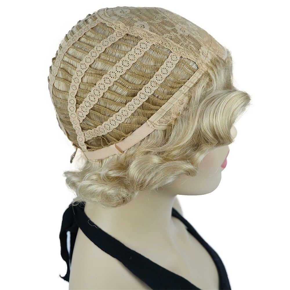 Parrucca Vintage Festa Cosplay Leggera Butterscotch Capelli Corti Ondulati Flapper Accessorio Parrucca Halloween del 2025 a $19.49 –P8
