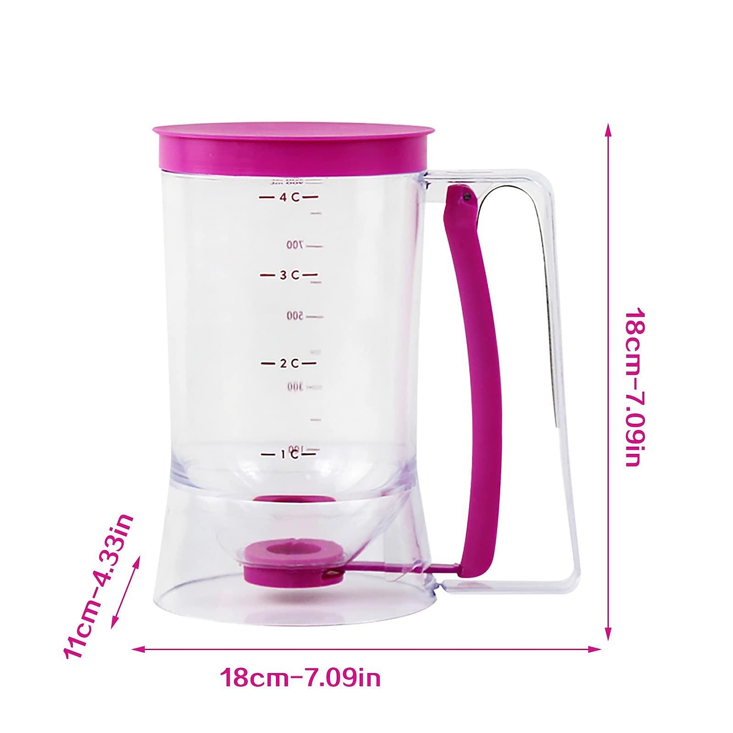 Batter Dispenser, Cupcakes Pancakes Cookie Cake Waffles Batter Dispenser Cookie Separator with Measuring Label, Easy Pour Baking Supplies for Griddle 2025 - $19.99 –P1