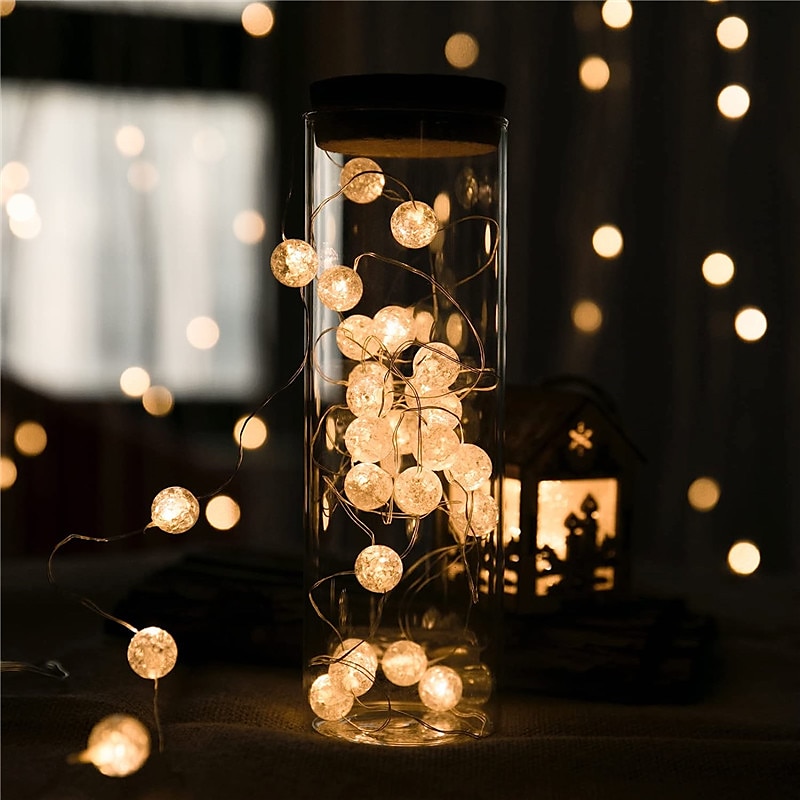 led crystal clear ball string luce fata flessibile luci ghirlanda 1m 3m 30leds per la festa di nozze albero di natale decorazioni per le vacanze illuminazione del 2025 a $8.49 –P8