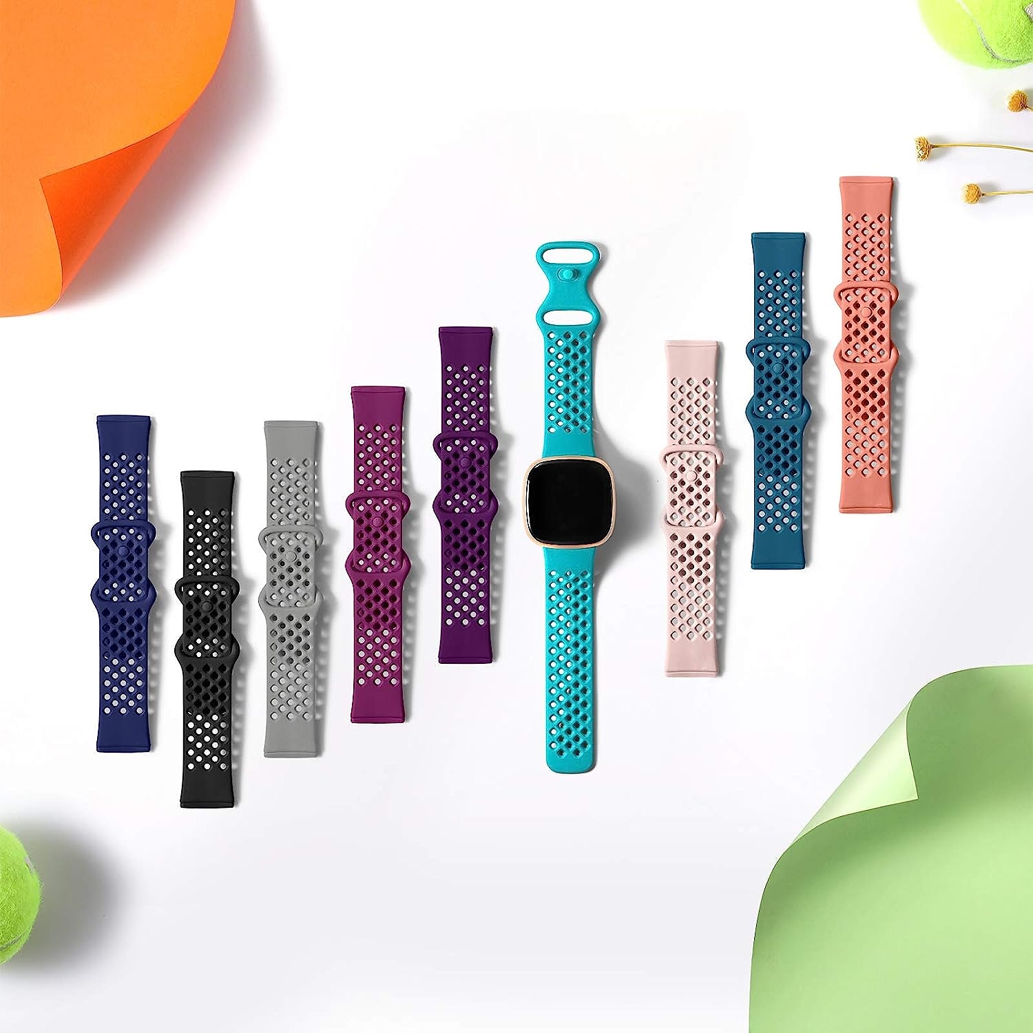 4 Πακέτο Smart Watch Band Συμβατό με Fitbit Versa 3 Sense Versa 4 Sense 2 σιλικόνη Εξυπνο ρολόι Λουρί Αδιάβροχη Ρυθμιζόμενο Αθλητικό Μπρασελέ Αντικατάσταση Περικάρπιο 2025 - $20.99 –P6