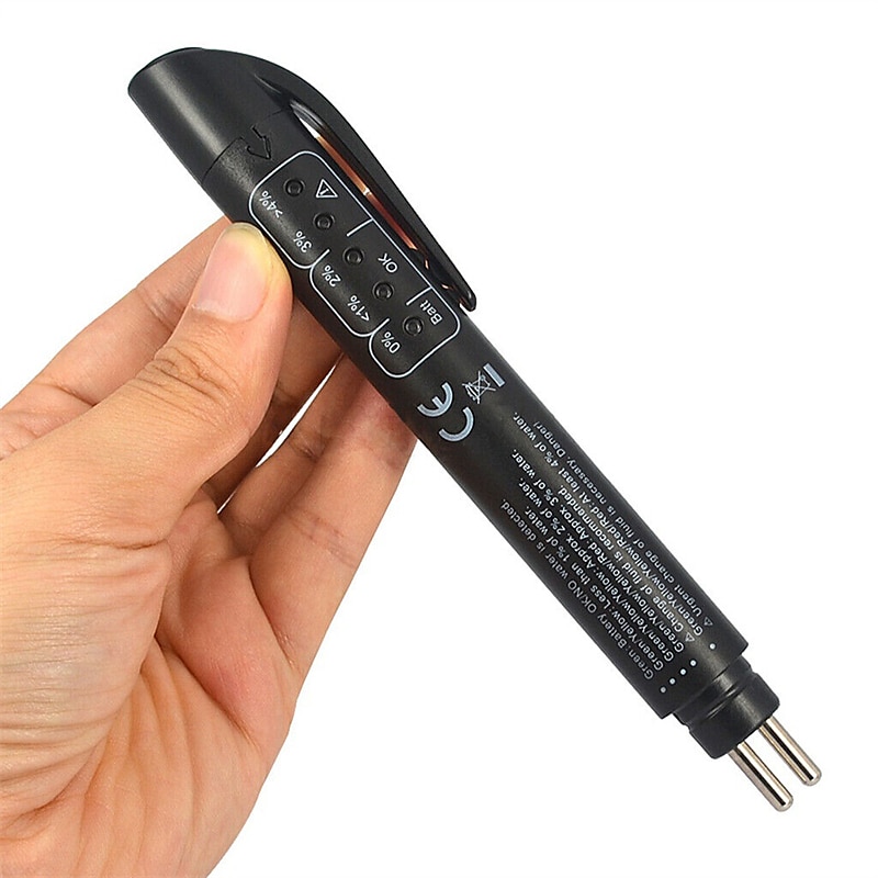 Brake Fluid Liquid Tester Auto Brake Diagnostic Testing Tool Hydraulic Fluid Liquid Oil Moisture Analyzer With 5 LED Indicators Brake Testing Tool 2025 - $15.99 –P4
