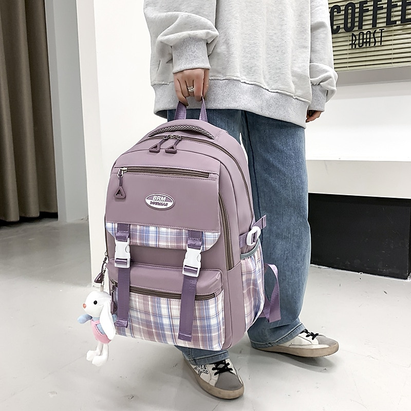 školní batoh bookbag kreslená mřížka pro studenty chlapce dívky multifunkční voděodolná velkokapacitní oxfordská tkanina školní taška batoh brašna 21,19 palce, dárek do školy 2025 - $36.99 –P9