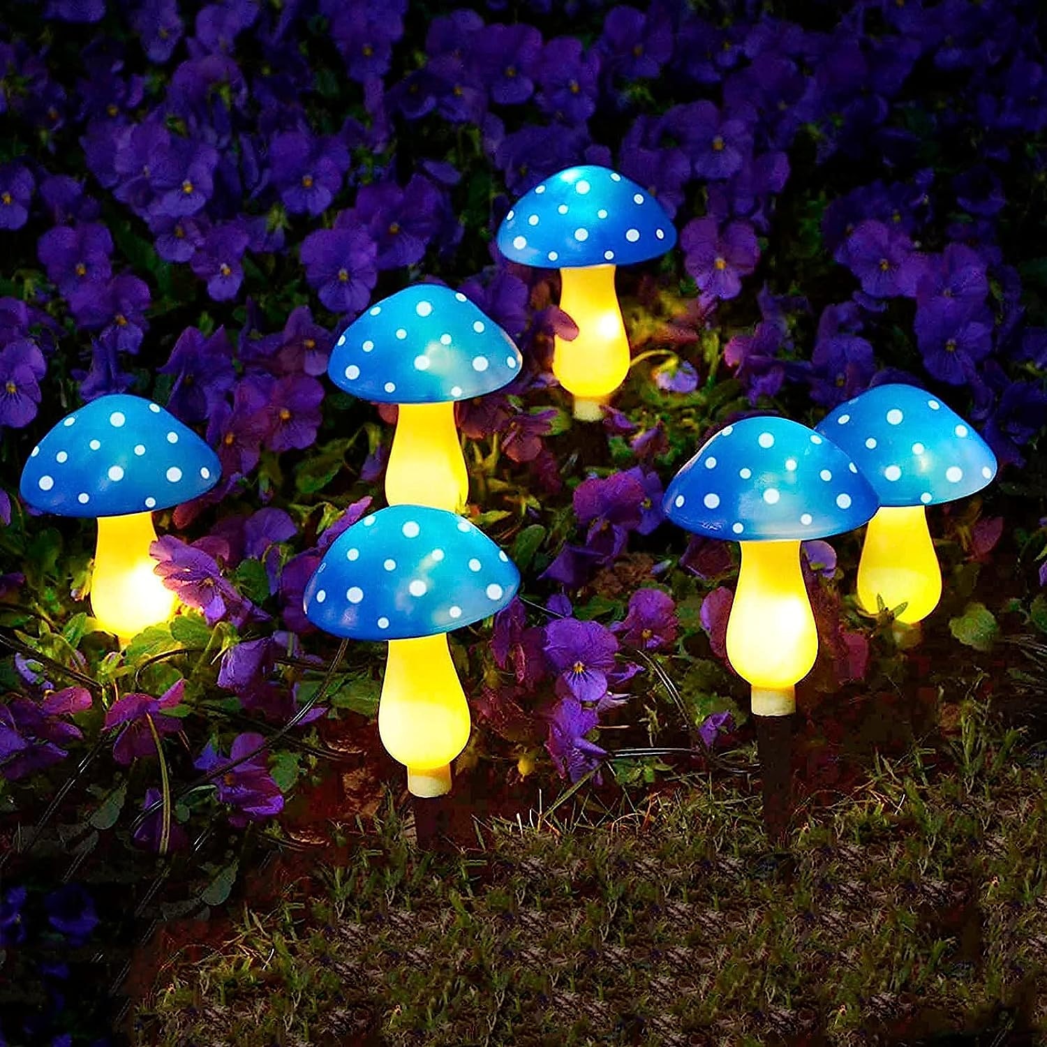 שמש חיצוני עמיד למים גן פטריות אורות 6led 8 מצבי תאורה גן דשא חצר וילה שביל פטיו נוף חג קישוט אור 2025 - $30.99 –P1
