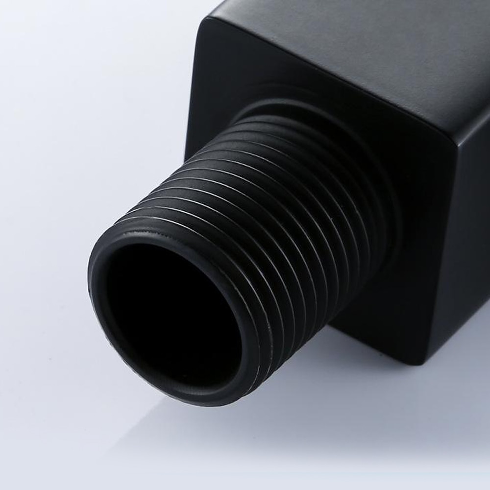 Robinet de lavabo utilitaire moderne noir chromé, bec long à montage mural, robinet de lavabo à un trou avec tuyaux d'eau chaude et froide, robinet commercial de remplissage de pot de baignoire à de 2025 ? $43.99 –P7